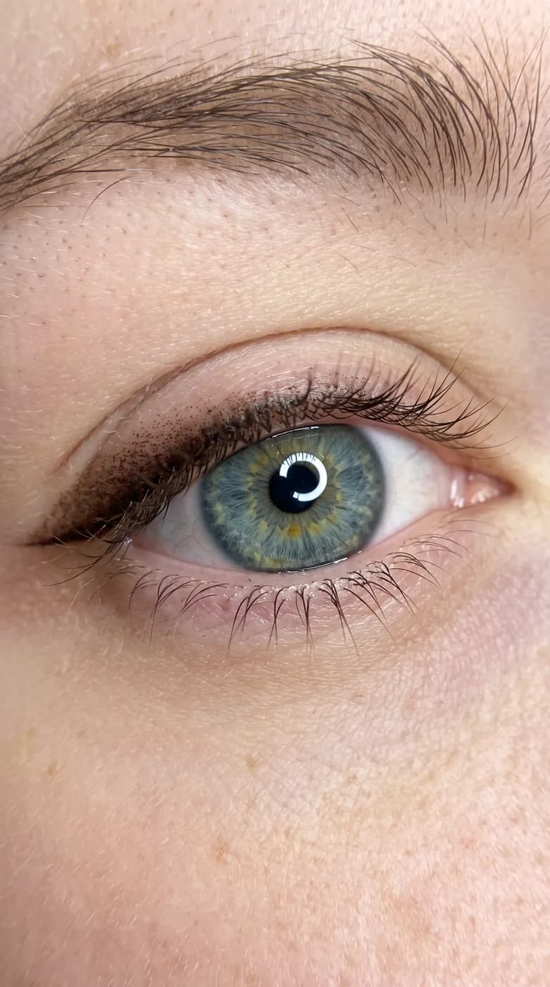 Close-up of a soft permanent eyeliner