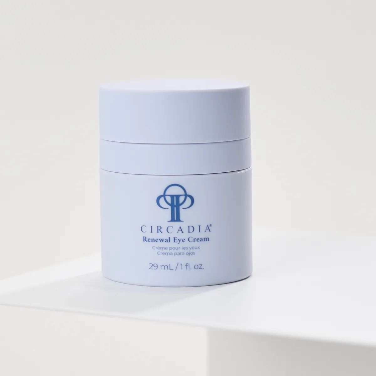 Circadia Eye + Lip Duo by Circadia, Renewal Eye Cream from the set, on a white pedestal