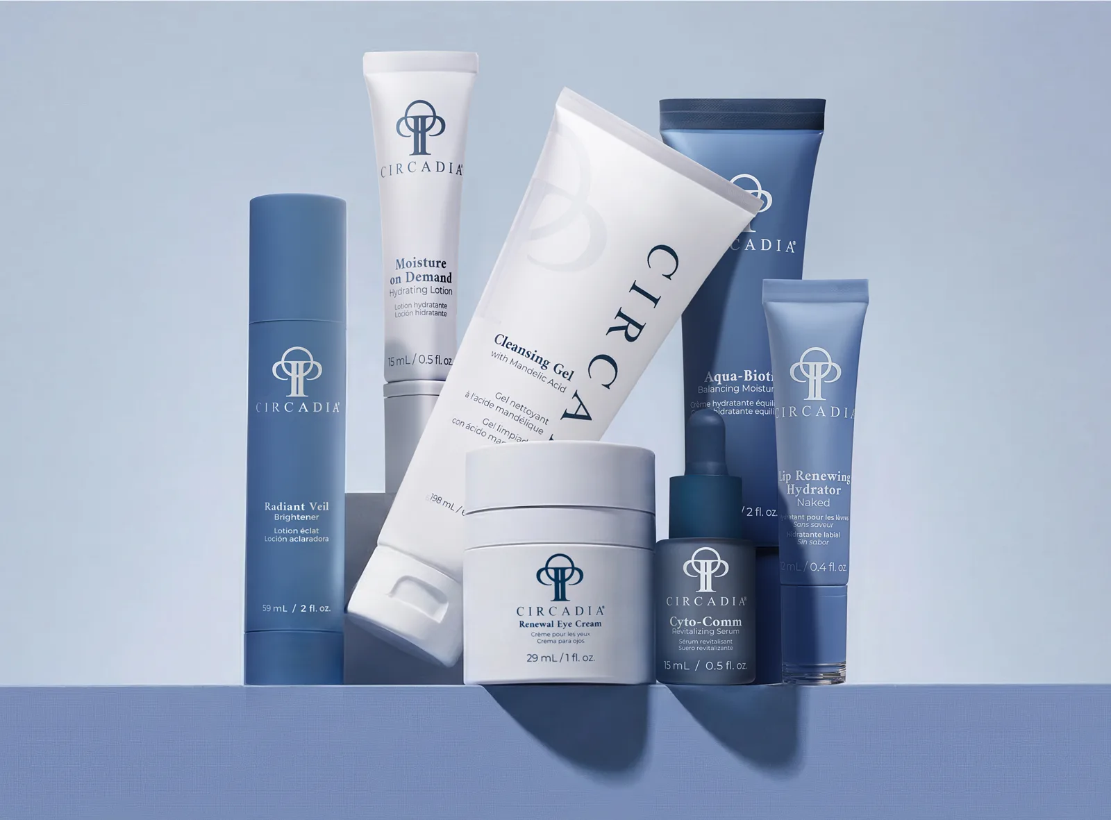 Circadia skincare line-up: cleansers, serums and creams