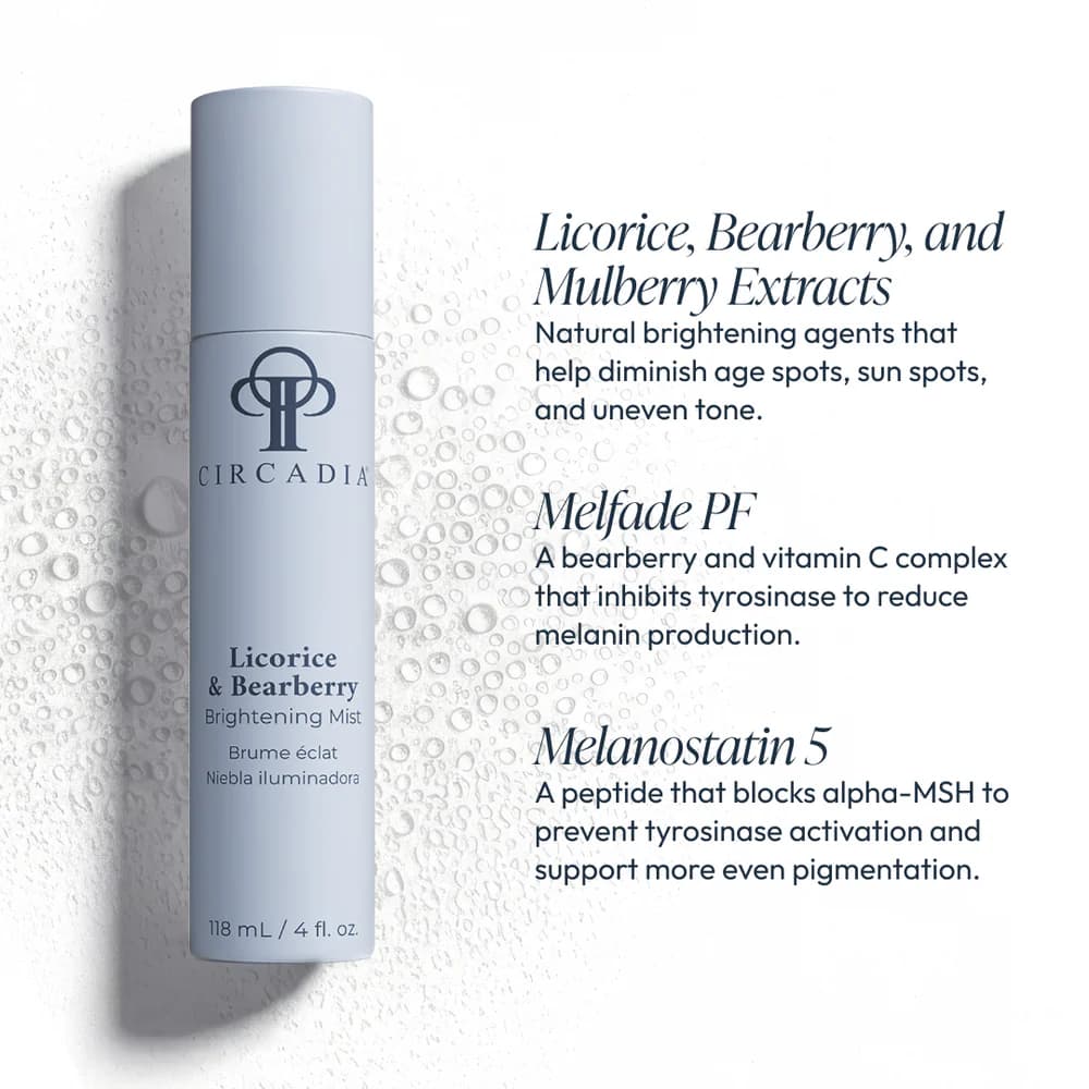 Licorice & Bearberry Brightening Mist by Circadia, professional skincare available at KRIDO Wellness