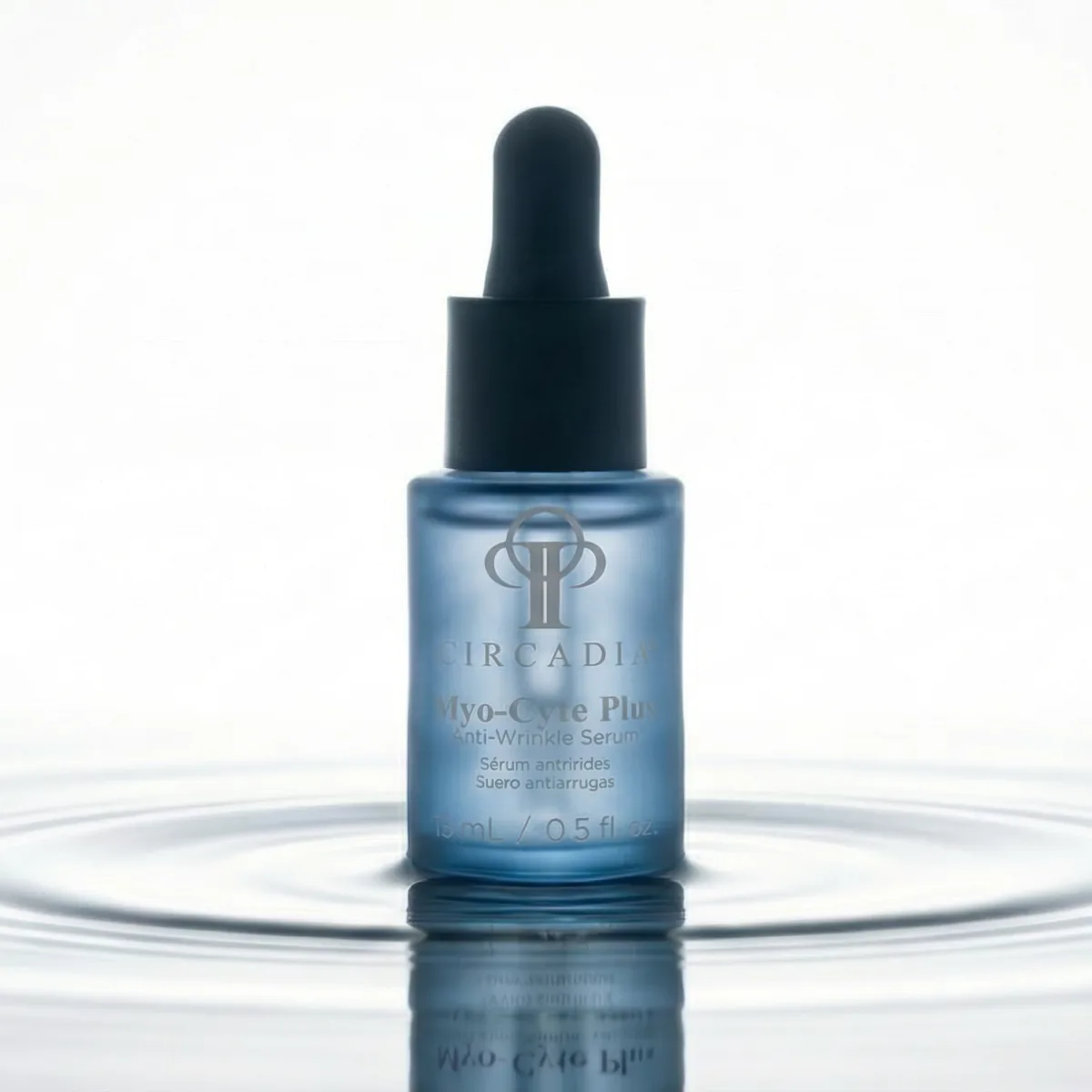 Myo-Cyte Plus Anti-Wrinkle Serum by Circadia, standing in water