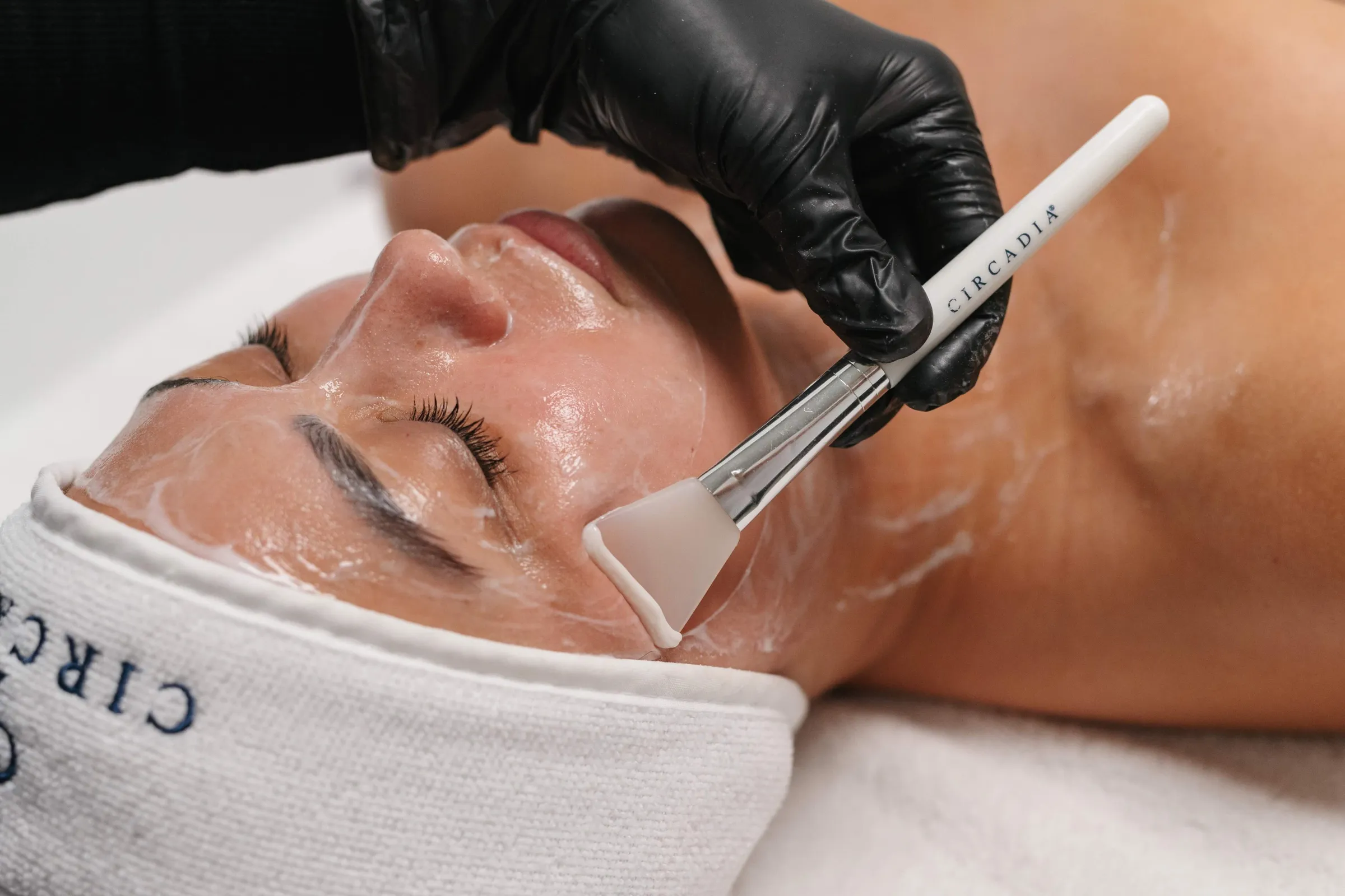 Circadia facial treatment applied with a brush