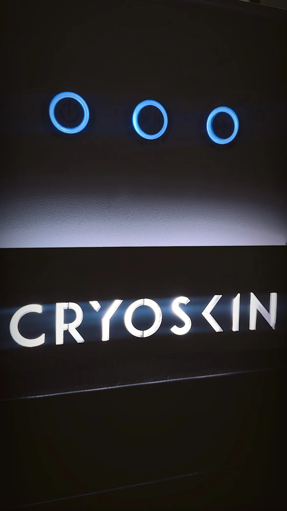 The CryoSkin sign at KRIDO Wellness.