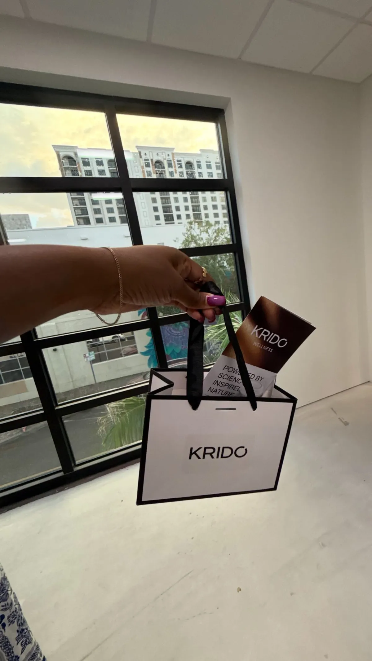 A KRIDO gift bag in the studio.